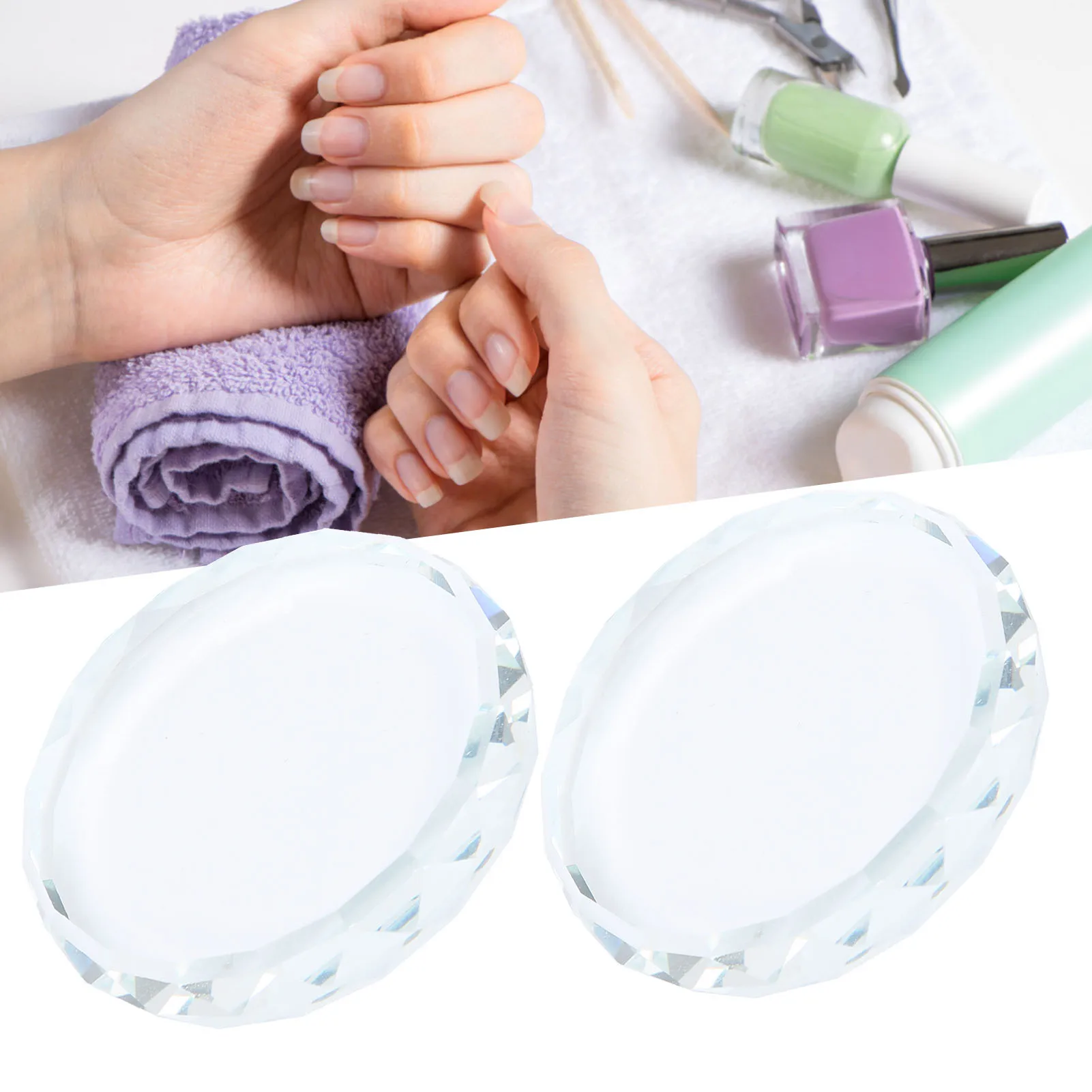 Nail Art Palettes Color Mixing Toning Glass False Eyelash Glue Hold Makeup Pallet Manicure Palettes Nail Polish Glue Pallet