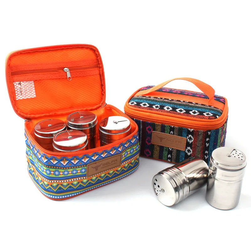 

Водонепроницаемый контейнер для специй в этническом стиле для кемпинга, емкость для хранения специй, бутылка из нержавеющей стали 201 (немагнитная)