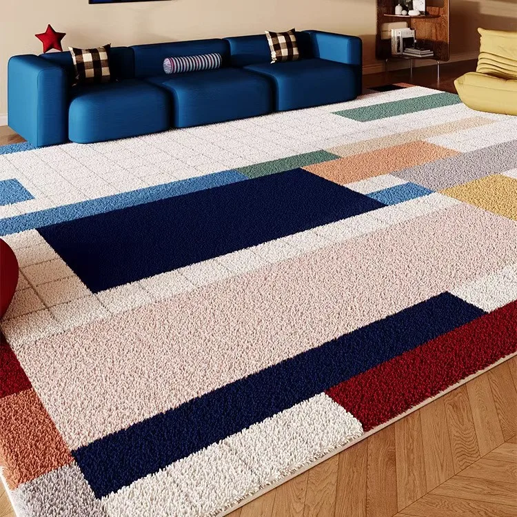 200x300cm Living Room Rugs Vintage Thick Faux Wool Carpet Non Slip Wear Resistant Living Room Rug Sofa Mat Bedside Home Decor