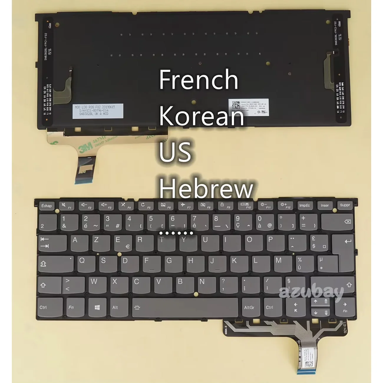 

Американская ивритская корейская французская клавиатура AZERTY для Lenovo ideapad/Yoga S940-14IIL S940-14IWL,PP2SXB-FR/-KO/-HB/-US с подсветкой
