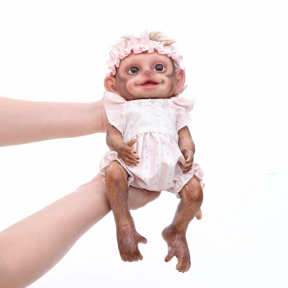 

Cloveray 8-дюймовая мягкая силиконовая реалистичная кукла реборн всего тела, однотонная силиконовая обезьянка, высококачественная игрушка ручной работы, подарок для ребенка