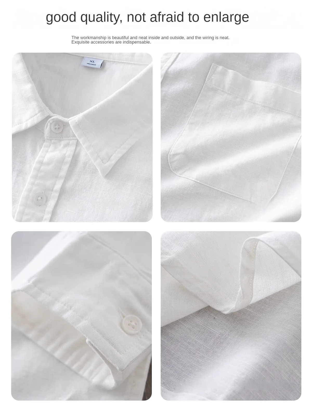 DUKEEN Linen Shirt for Men Spring and Autumn Casual Workwear White Long-Sleeve Blouse Classic Formal Dress Men\'s Clothing