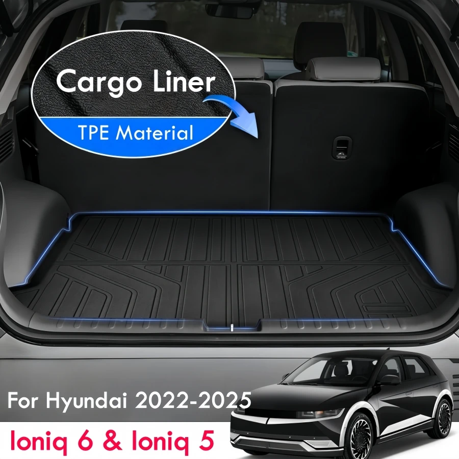 

Подкладка багажника из ТПЭ для Hyundai Ioniq 6 и Ioniq 5 2025 2023 2024, аксессуары Lhd Rhd, всепогодный защитный коврик в багажник Ioniq 5