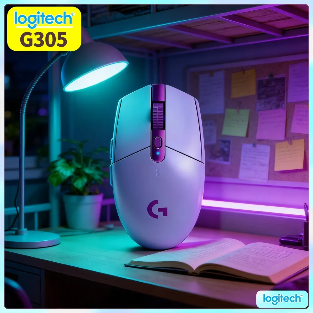 G305 Logitech LIGHTSPEED Wireless Hobby Gamer Mice HERO 12000 DPI 6 Custom Buttons Nice Hand Feel For PC Mac System