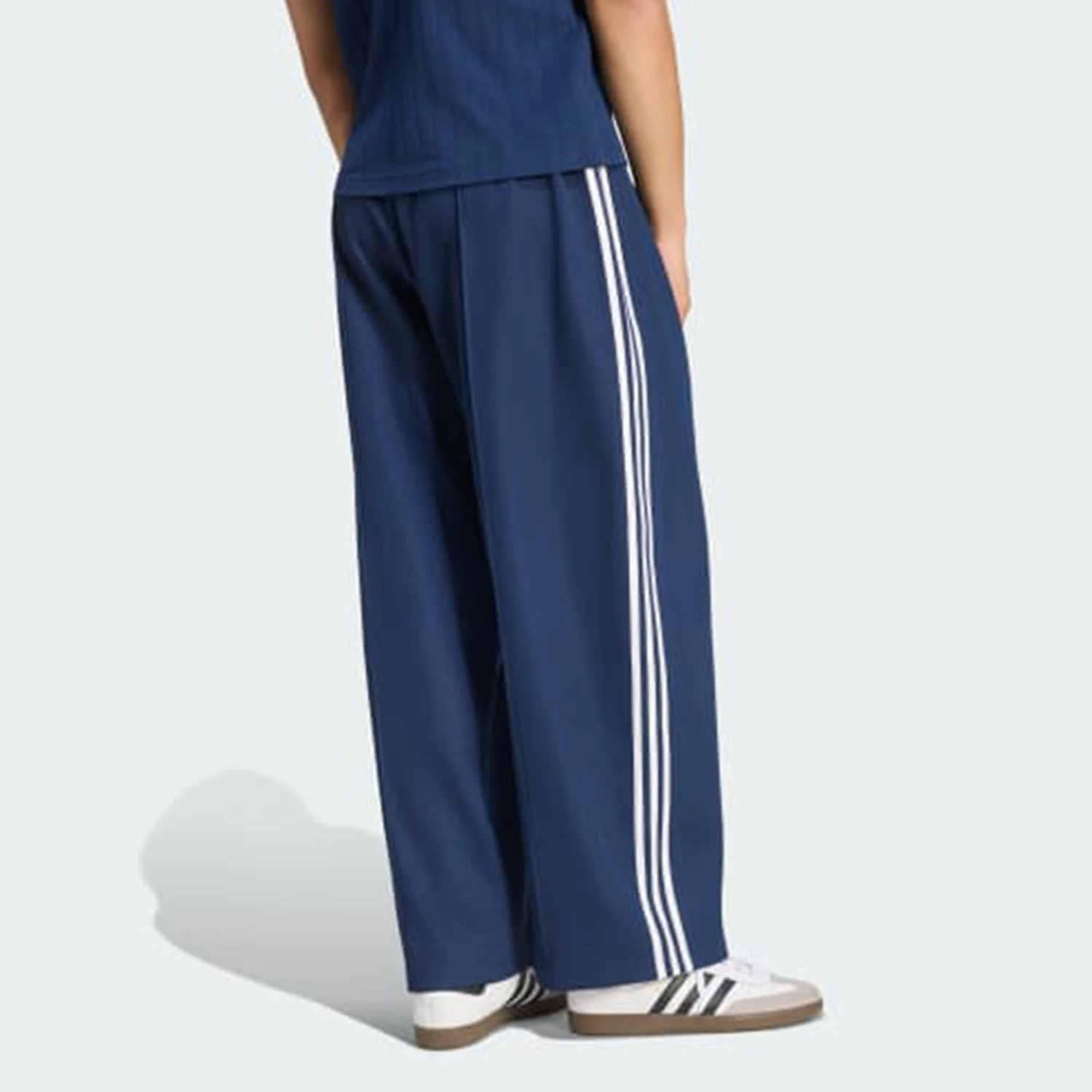 Adidas genuine clover men's striped loose knit sports pants KS7529