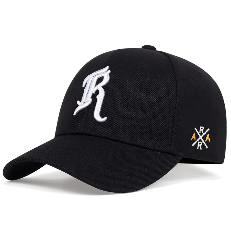 Letter Embroidery R Baseball Caps For Women Men Autumn Winter Cotton Adjustable Snapback Hat Casual Hip Hop Female Cap