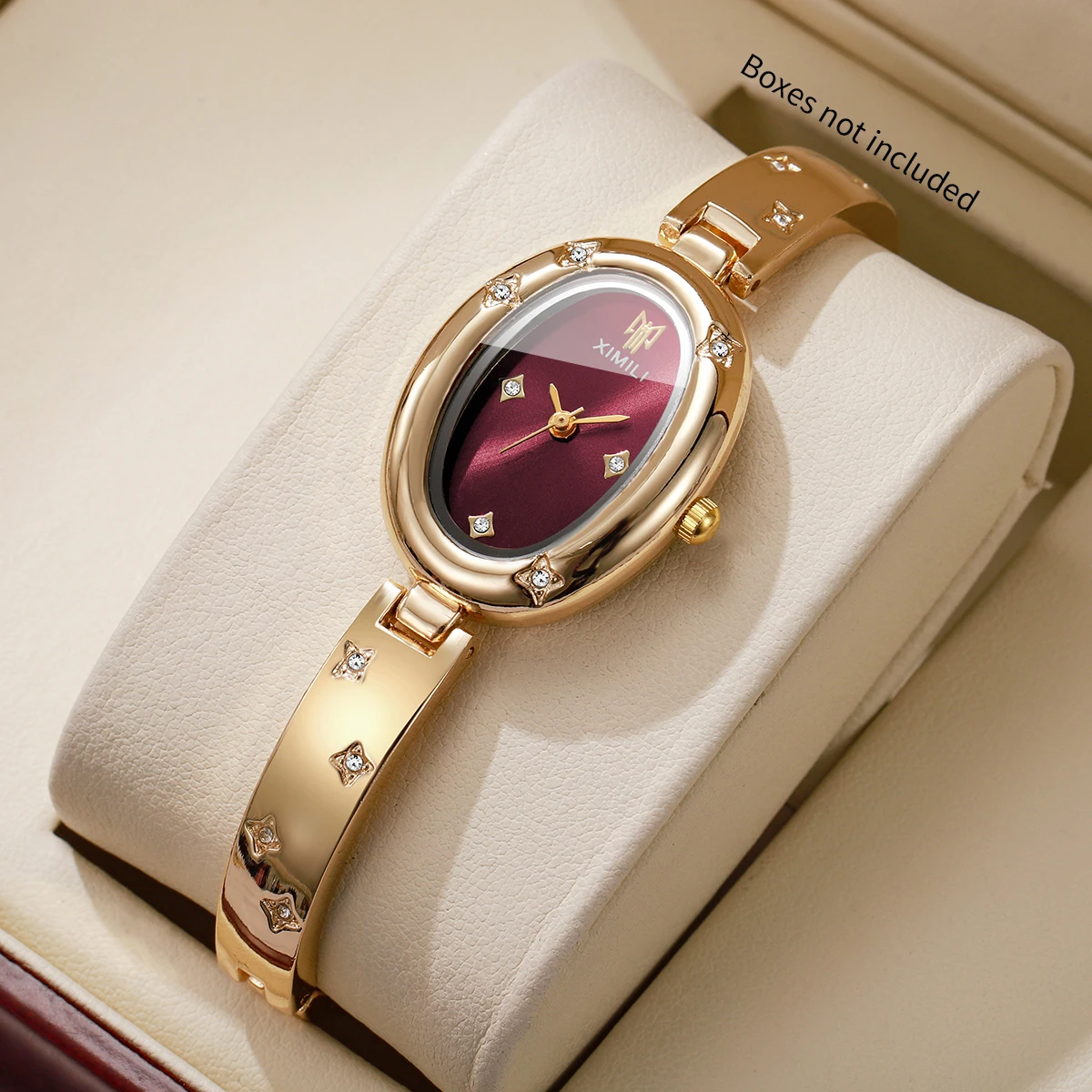 Elegant Oval Dial Women Watch Fashion Rhinestone Bracelet Bangle Ladies Quartz Wristwatches Clock Relogio Feminino（Without Box） image 3