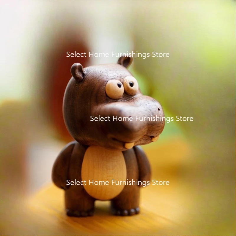 

Подходит для маленького орнамента в виде бегемота, милой открытки в стиле бегемота, украшение для рабочего стола из цельного дерева, подарки на день рождения для друзей