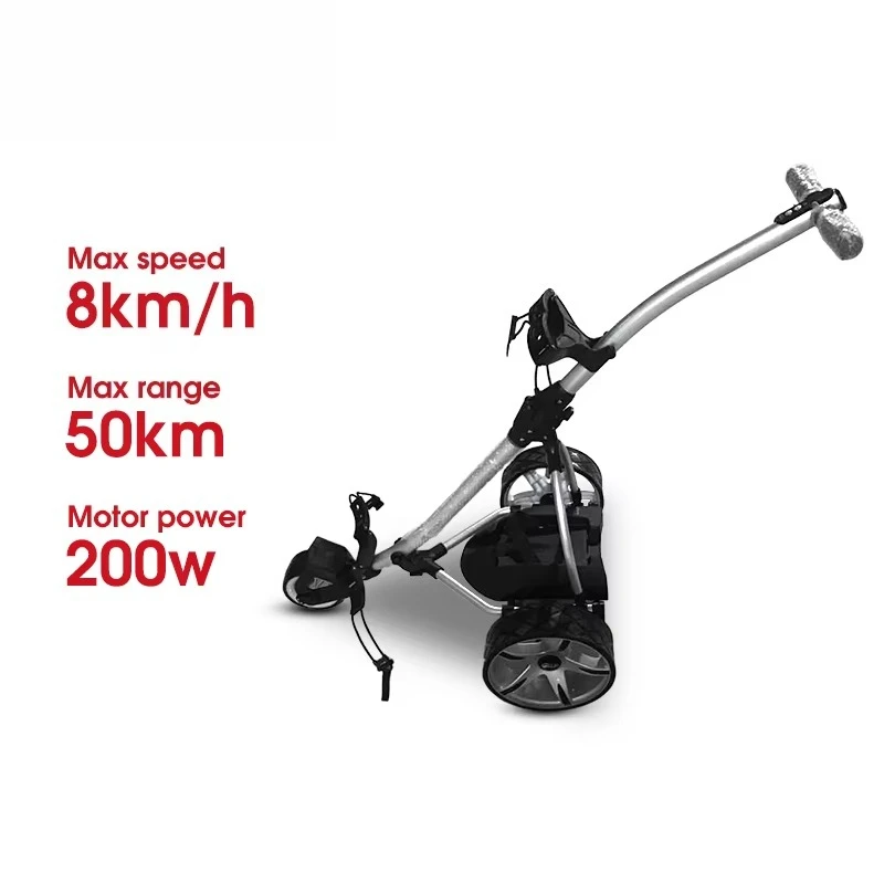 Foldable Electric Golf Trolley with Lithium Battery, Aluminum Alloy Frame  8km/h, Push Pull Cart Caddy Scooter Transporter Bag