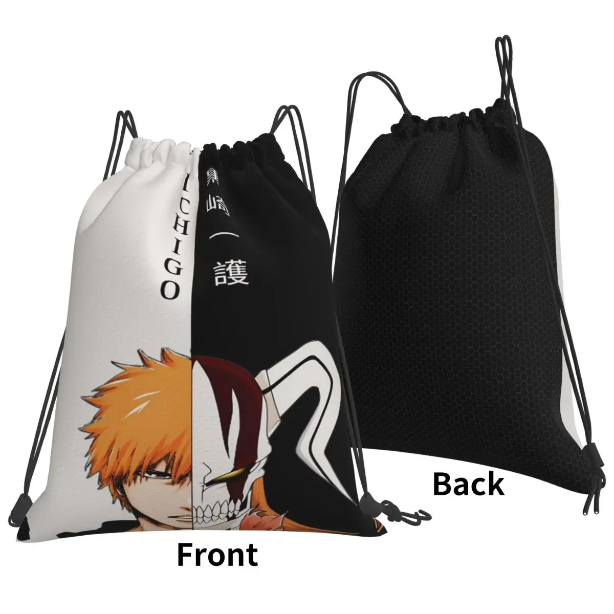 Ichigo Kurosaki Anime Bleach Backpacks Casual Drawstring Bags Storage Bag Book Bags for Travel School