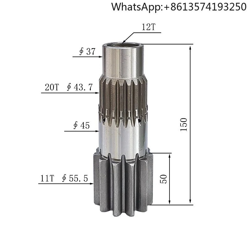 

Hitachi ZX17U-2 Mini Excavator Swing Motor Vertical Shaft Gear 11/20 Teeth Compatible with Mini Excavators