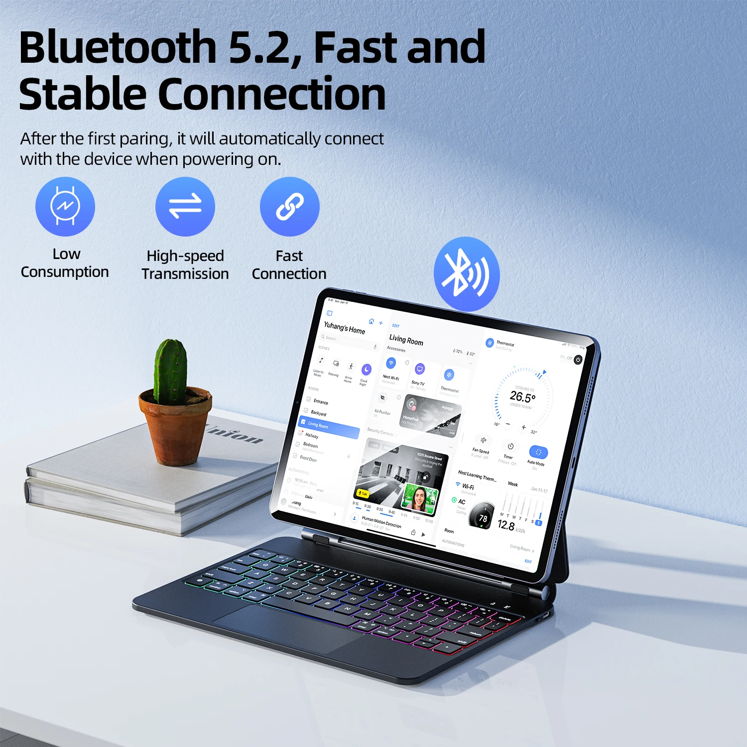 Magic Keyboard Case for iPad Pro 11 M4 iPad Air 4/5/6 Smart Pogo Pin Multi-Touch Trackpad Keyboard
