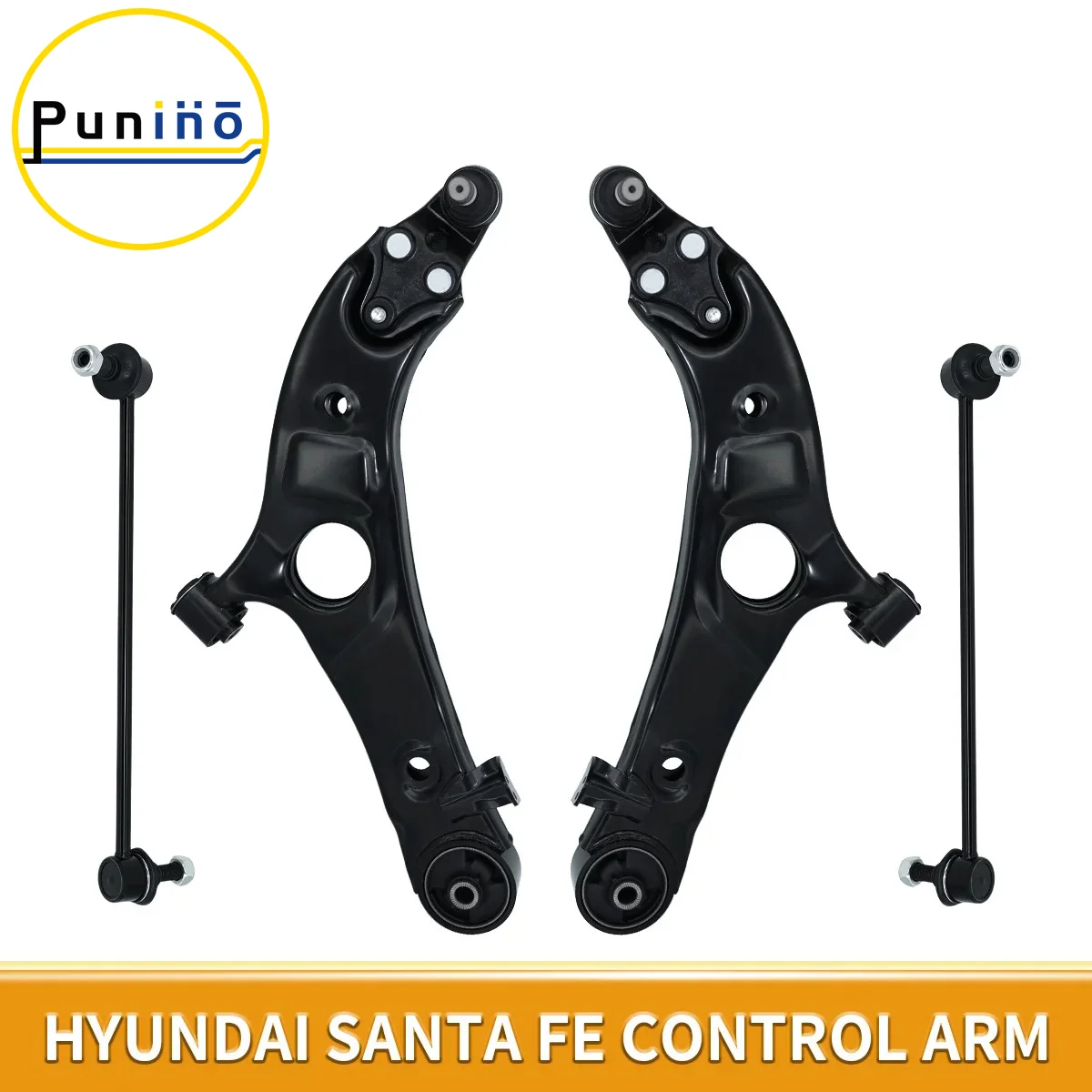 Punino Front Lower Control Arm Sway Bar Link Kit for Hyundai Santa Fe Kia Sport Sorento 2013 2014 2015 2016 2017 2018