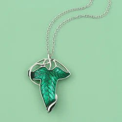 Arwen Evenstar Green Leaf Pendant Necklace for Women Elf Princess Jewelry Gift Movie the Lord of the Rings Twilight Star Design