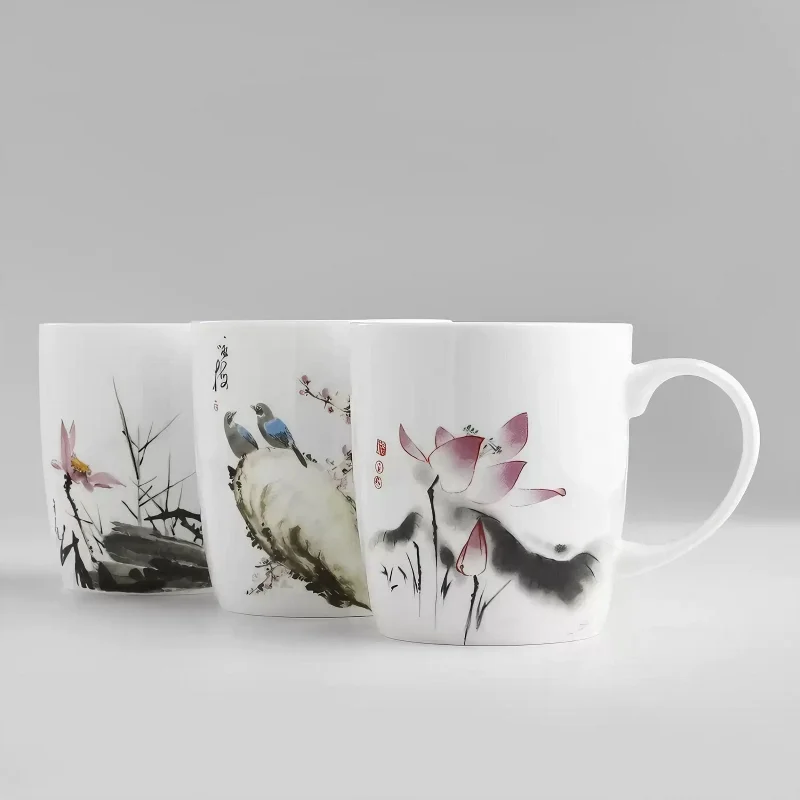 360ML, Thermo-Kaffeetasse aus Bone China, chinesisches Design, Porzellan-Trinkgeschirr, ästhetische Keramiktassen, Espressotasse, Thermotasse