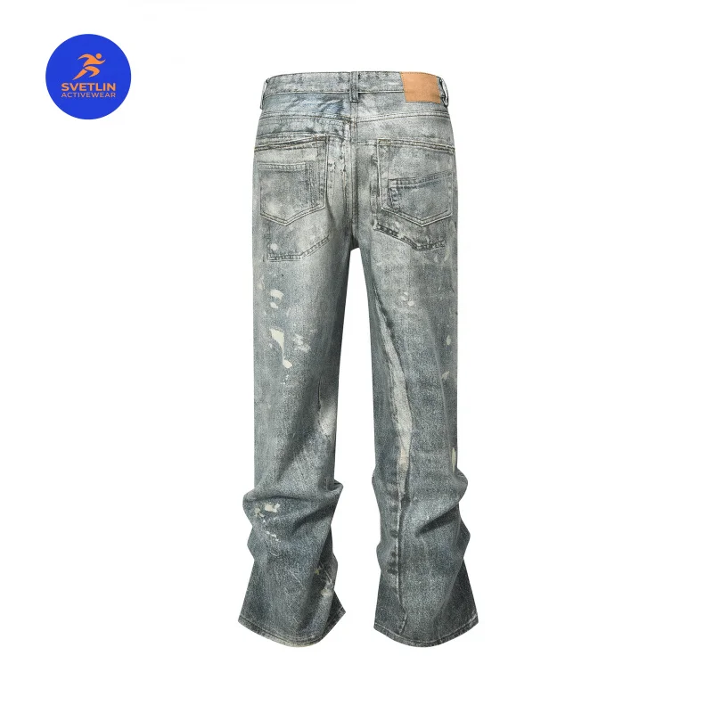 SVETLIN EU US Size Luxury Quality Jean Pants European And American Washed Loose Wide-Leg Silhouette Digital Print Jeans