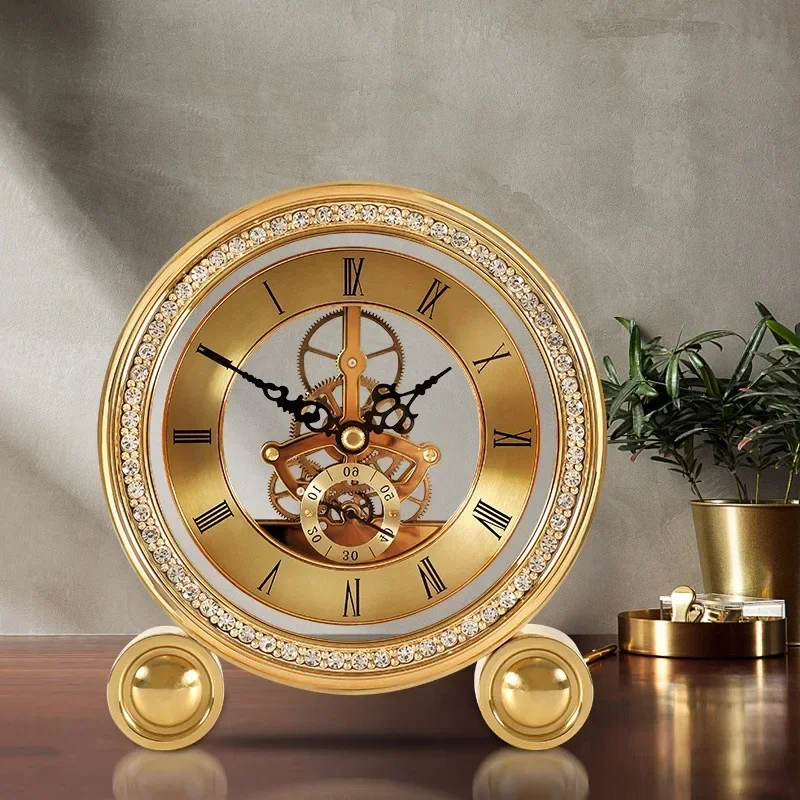 Pendulum table clock Table living room table decoration home fashion perspective clock