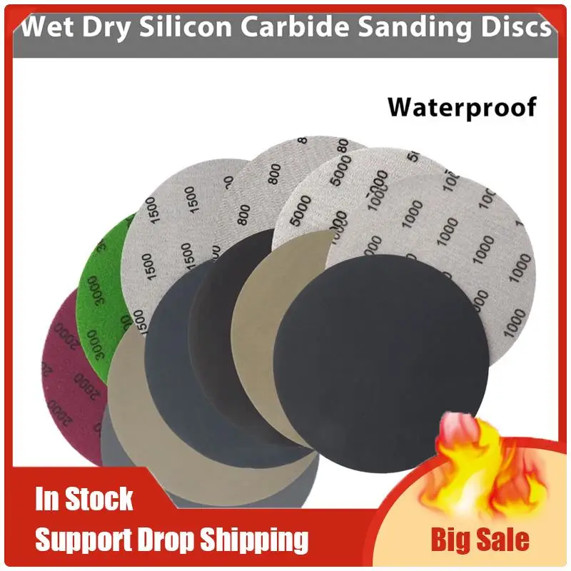

A70U New 60 Pcs 6 Inch Wet Dry Sanding Discs,6 Inch Sanding Discs Hook And Loop,800/1000/1500/2000/3000/5000 Grit Silicon Carbid