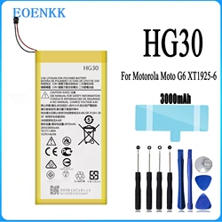 Substituição da bateria HG30 para Motorola Moto G6, XT1925-6, Peça de reparo, capacidade original, baterias do telefone móvel