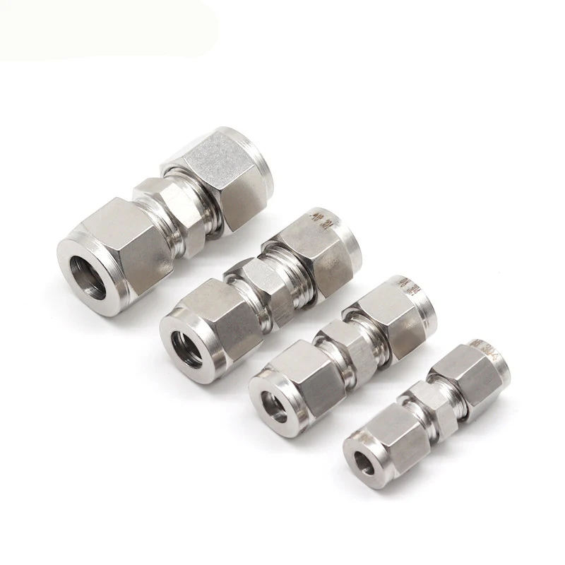 Double trap Metal pipe connector of cutting sleeve type 304 stainless steel OD 3 4 6 810mm1/8 \