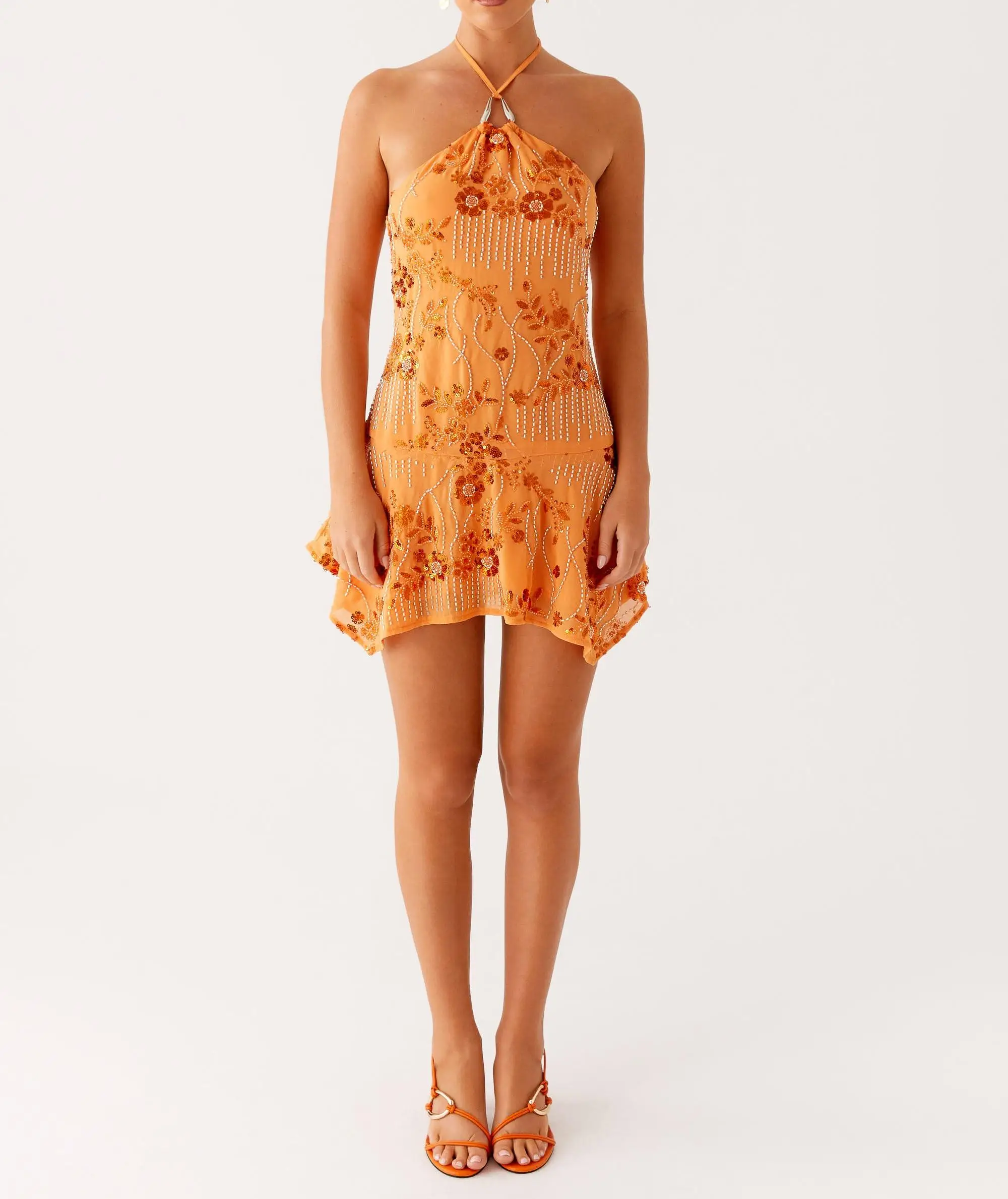 2025 Mini vestido camisola con cuentas de lentejuelas, vestidos cortos sexis sin mangas con escote en V frontal para mujer, vestido con tirantes entrecruzados sin espalda