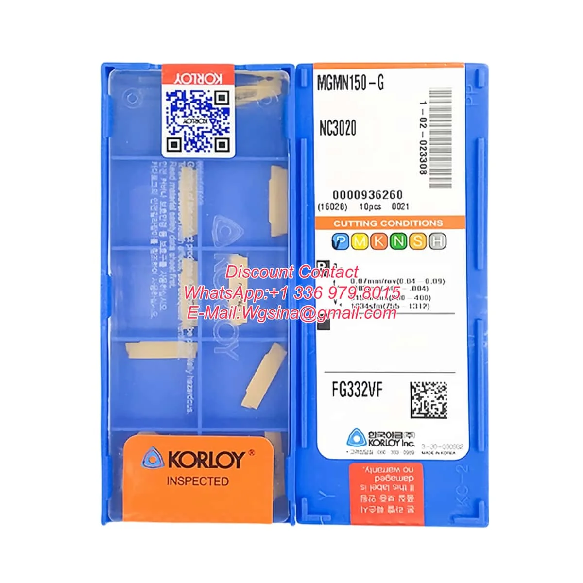 KORLOY  Original MGMN150/200/250/300/400 G CNC Holder Grooving Tool Carbide Inserts MGMN CNC Lathe Tools