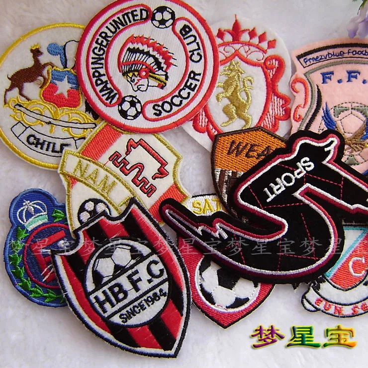 Embroidered badge logo clothing with adhesive tape on the back