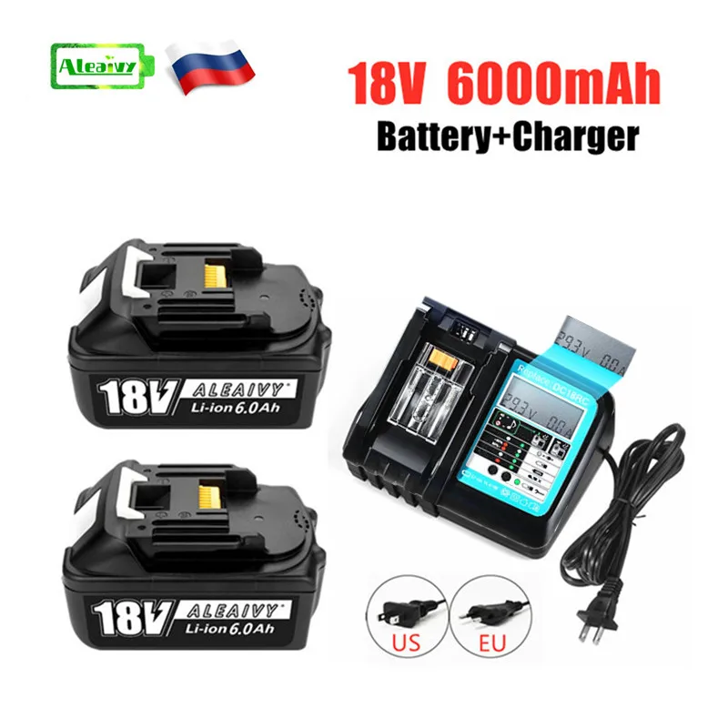 

Литий - ионная батарея 18V 6000 мАч BL1860 Makita 18V Зарядная батарея BL1840 BL1850 BL1830 BL1860B LXT400 + Зарядное устройство