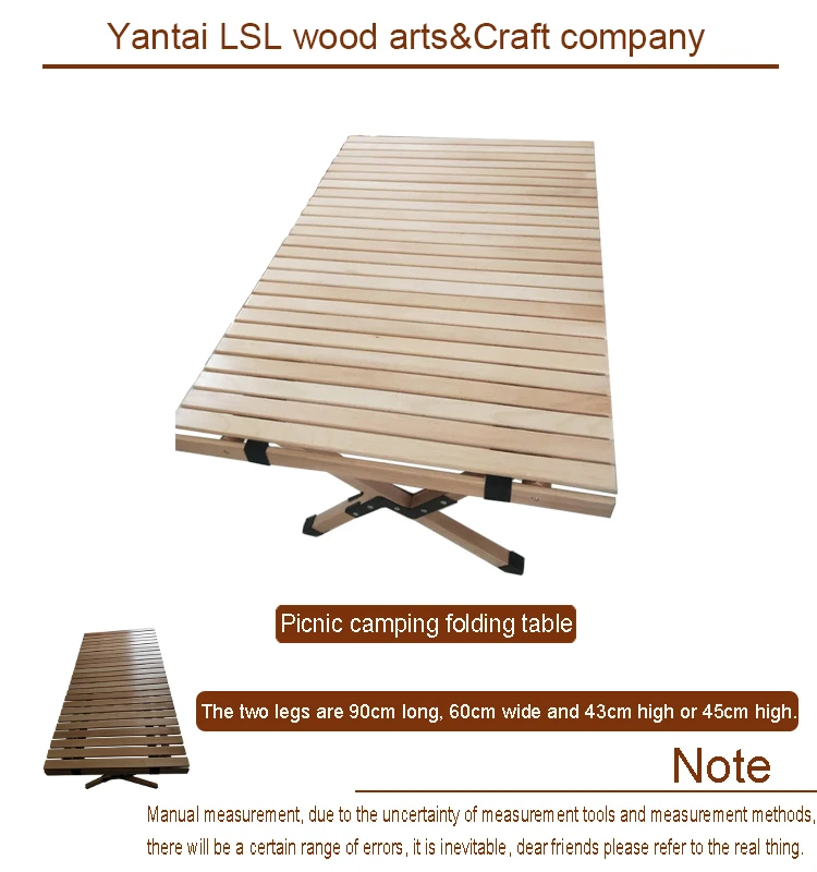طاولة قهوة خشبية قابلة للطي للتخييم والنزهات #6