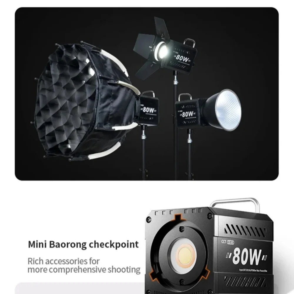COOL DIER With Diffuser LED Video Lights Fill Lighting ZU80/ZU60 Photo Studio Light COB Bi-Color 2500-8500K CRI≥95 TLCI≥97