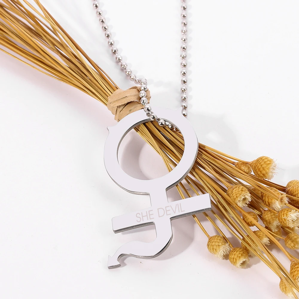 Harajuku Hip-Hop Punk Cat Necklace Exquisite Lettering Unisex Stainless Steel Pendant Fashion Jewelry Accessory view 2