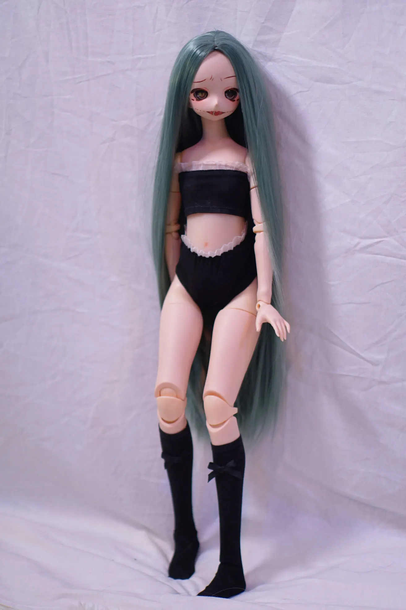 60cm Plastic PVC BJD Doll With Replaceable Soft Silicon Torso Flexible Joints