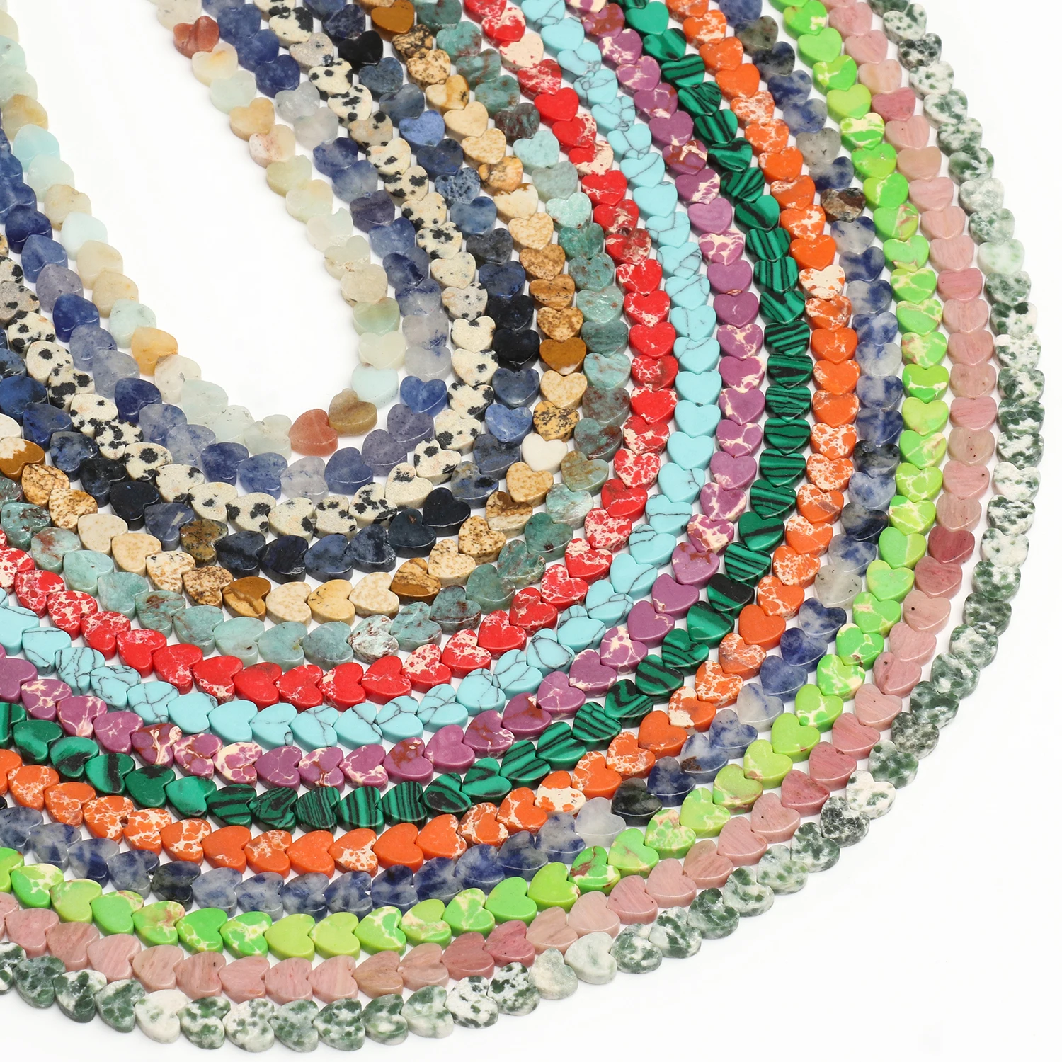 6mm Natural Heart Stone Beads Turquoise Amazonite Agate Loose Spacer Beads For Jewelry Making DIY Bracelet Necklace Findings
