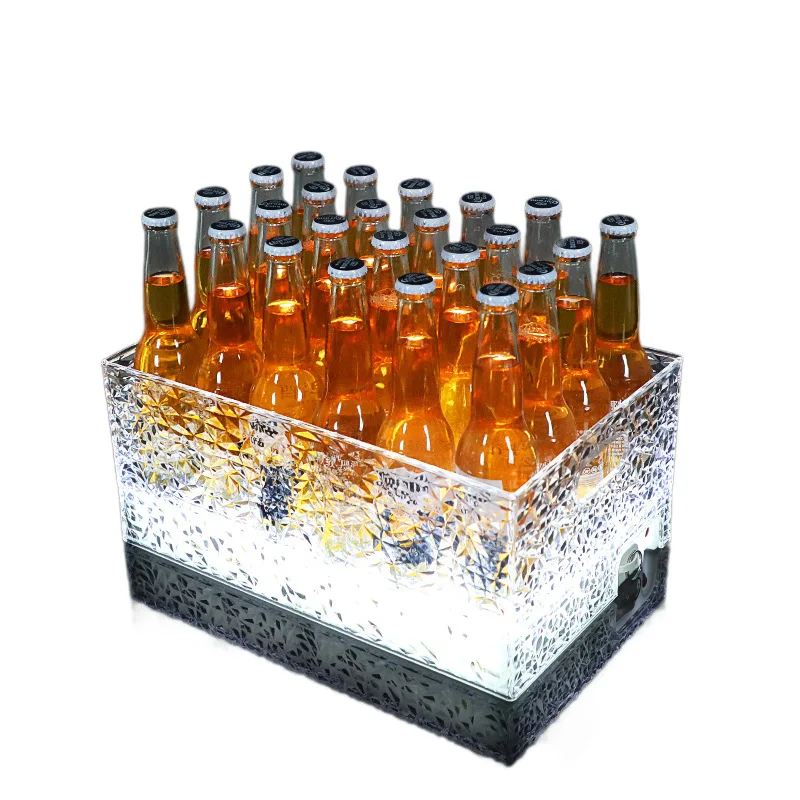 

Bar Luminous Diamond Ice Bucket Party Drop Resistant Charging Wine Frame Champagne Bucket Beer Case