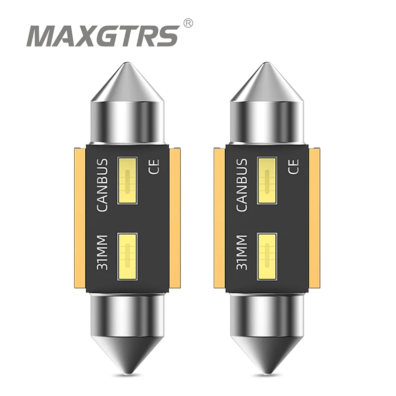 

2x Festoon 31 мм 36 мм 41 мм C5W Светодиодные лампы Canbus Купольные лампы для чтения багажника Дверь освещения номерного знака Интерьер автомобиля Светодиодная лампа Белый 12 В