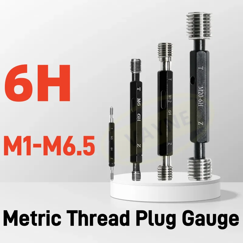 1pcs 6H M1-M6.5 Steel Thread Gauge Metric Fine Thread Plug Gauge High Quality Wholesale M0.8 M0.9 M1 M1.8 M2 M2.5 M3 M4 M5 M6 M