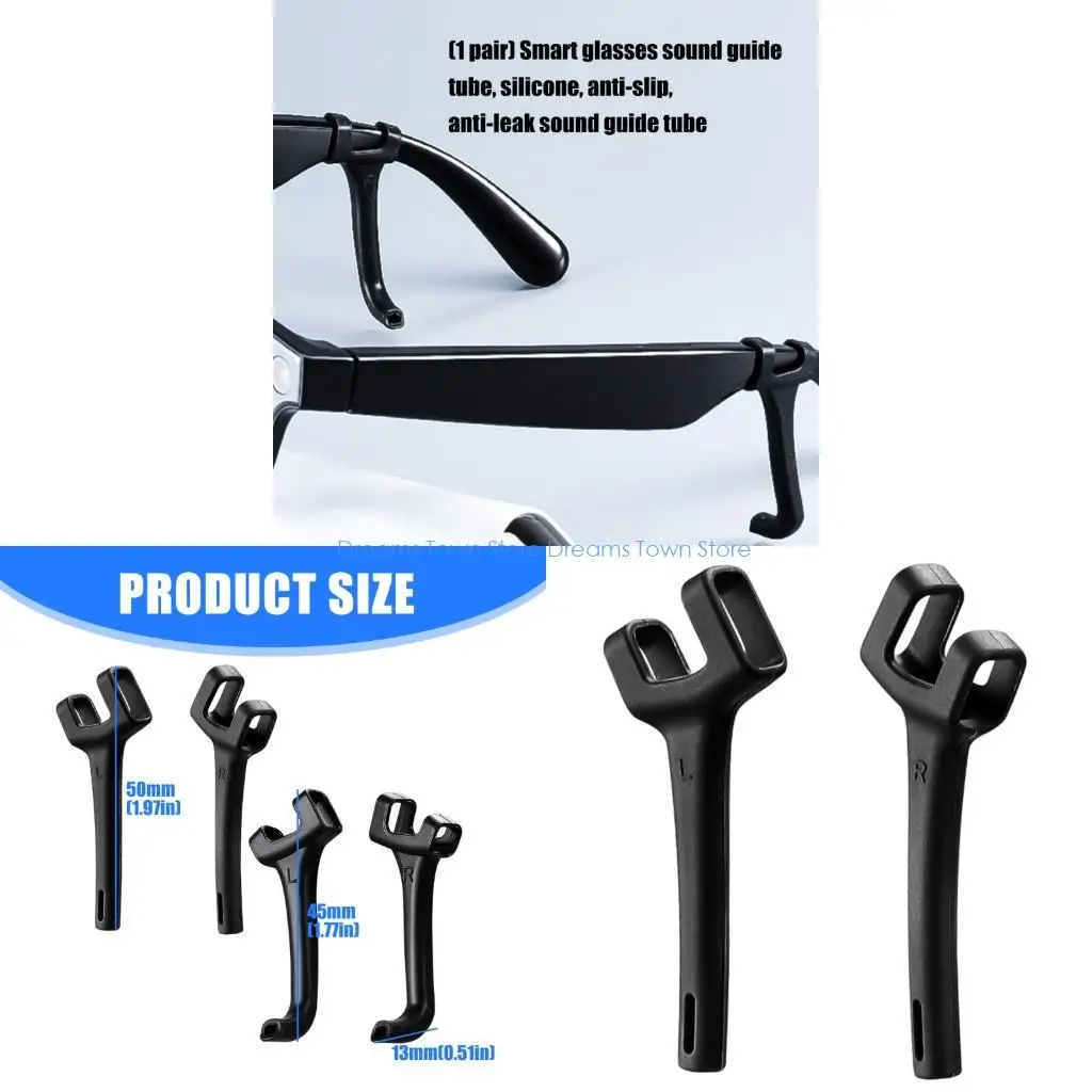 

HX6A Universal Silicone Sound Guide Acoustic Tube for Intelligent Glasses Secures fit Clear Audios Transmission Noise Reduction