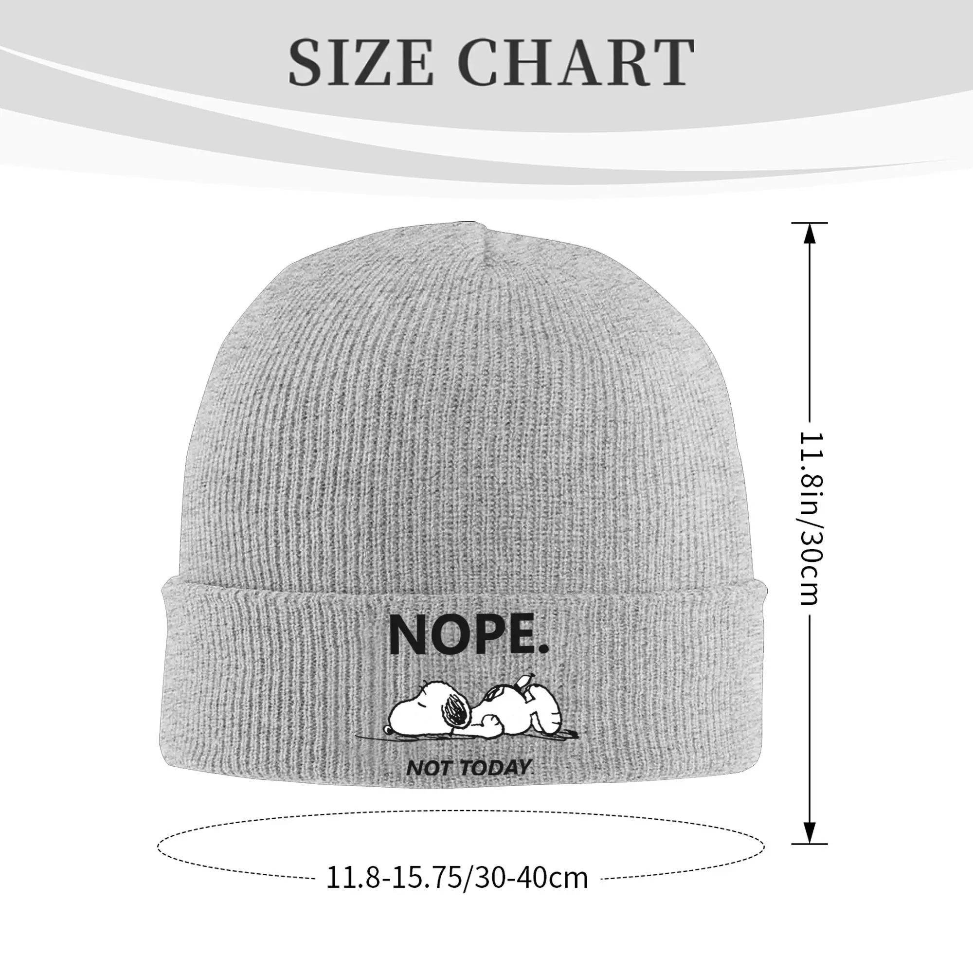 Custom Snoopys Nope Not Today Bonnet Hats  Hip Hop Knit Hat For Men Women Winter Warm  Skullies Beanies Caps