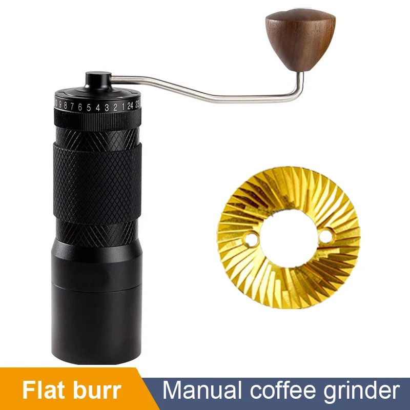 Mill Adjustable Titanium Flat Burr Espresso Coffee Grinder Milling Tool Ghost Teeth 49MM Portable Small Coffee Bean Grinder