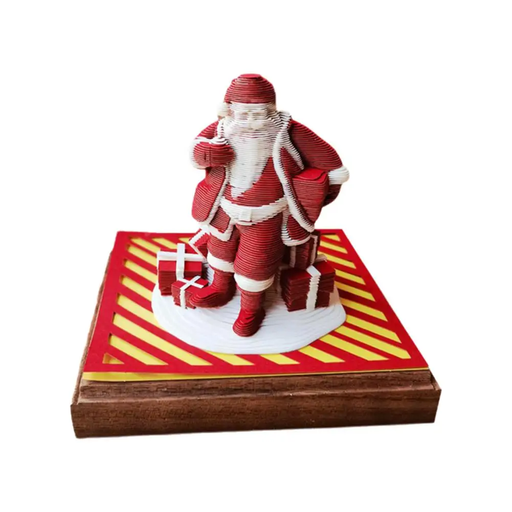 2025 New Christmas Gift 3d Stereoscopic Calendar Paper Sculpture Notes Note Sticky Claus Santa Creative Sticky Panorama U1P8