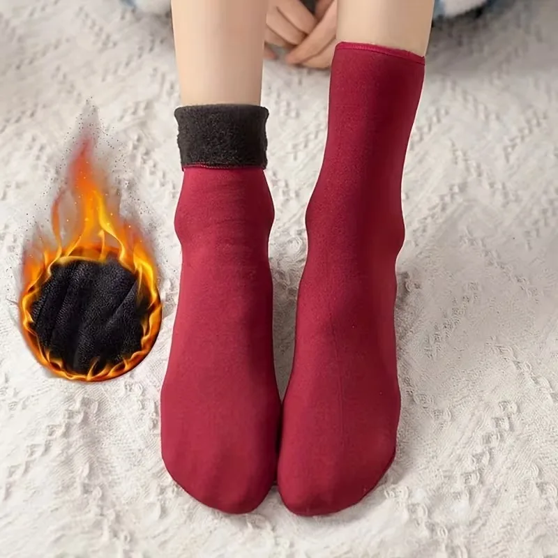 1-40Pairs Winter Thermal Snow Socks for Men Women Thick Polyester Fleece Lined Anti Pilling Warm Home Floor Socks Casual Indoo