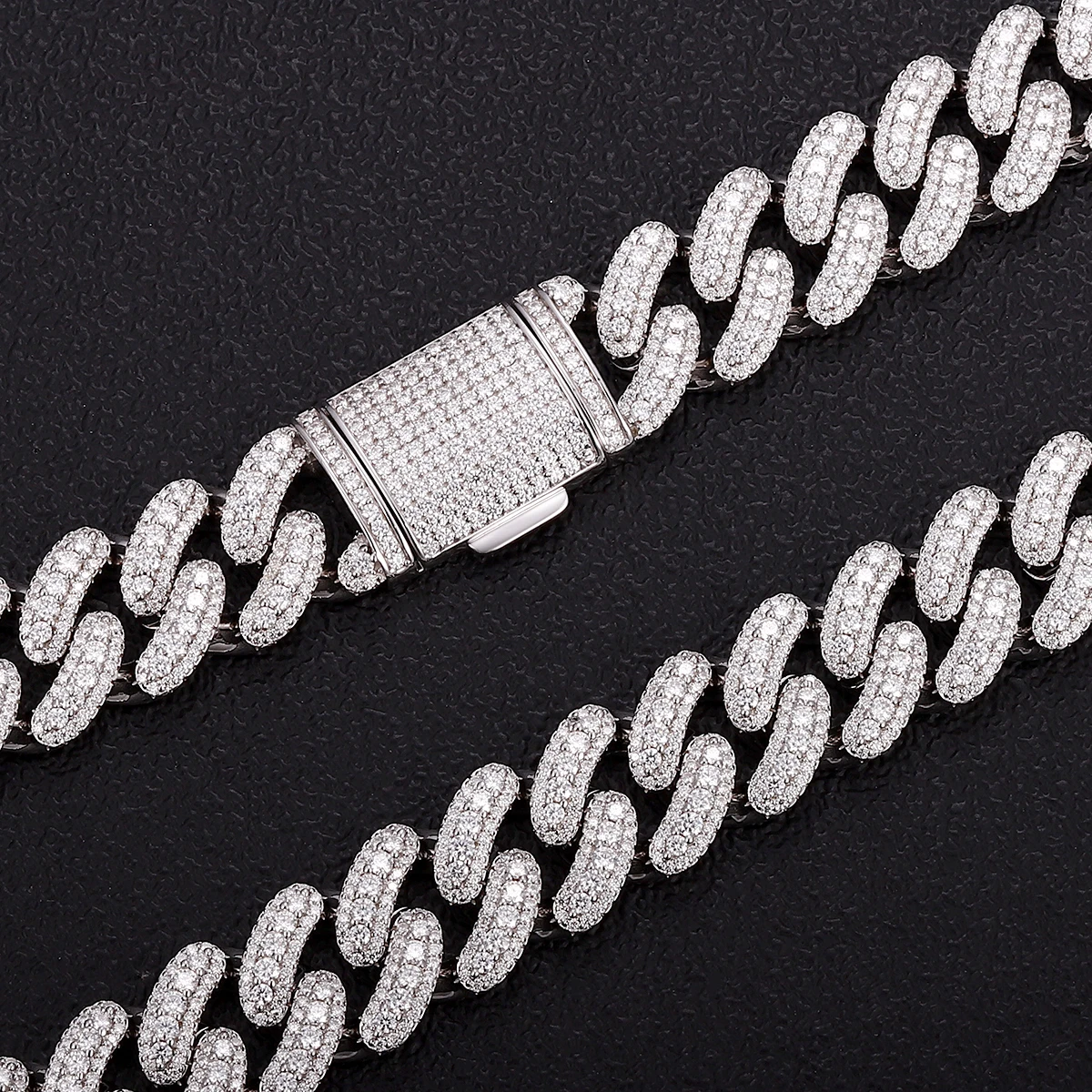 Provence Moissanite Cuban Chain Bracelet for Men S925 Silver Rock Cuban Link Miami Rapper Bracelets for Man Hip Hop Bangles