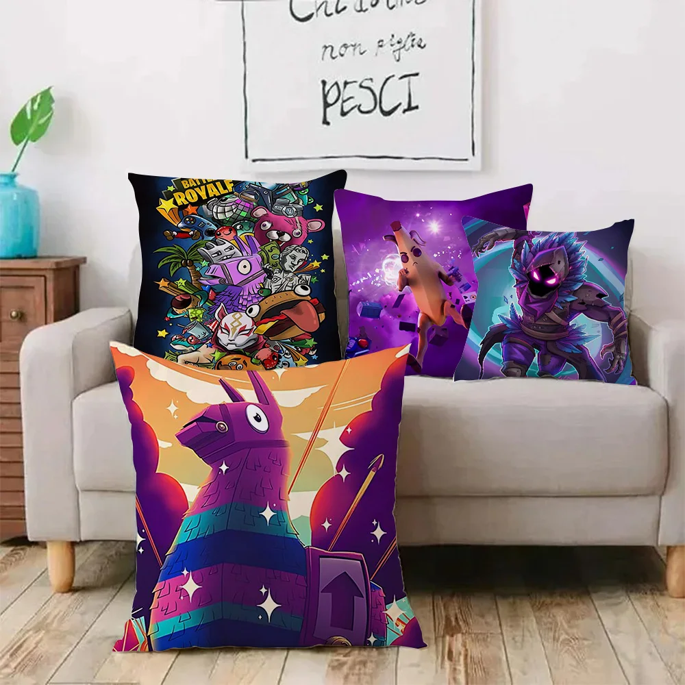 Hot Game Pillow Covers Cartoon Sofa Decorative Home Double-sided Printing Short Plush Cute Cushion Cover F-F-FORTNITES