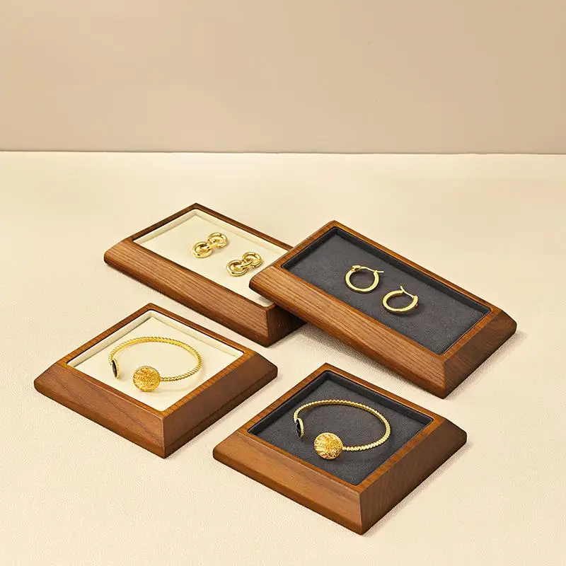 Solid Wood Jewelry Storage Tray, Earrings, Rings, Bracelets, Necklaces, Display Props, High-End Jewelry Display Tray