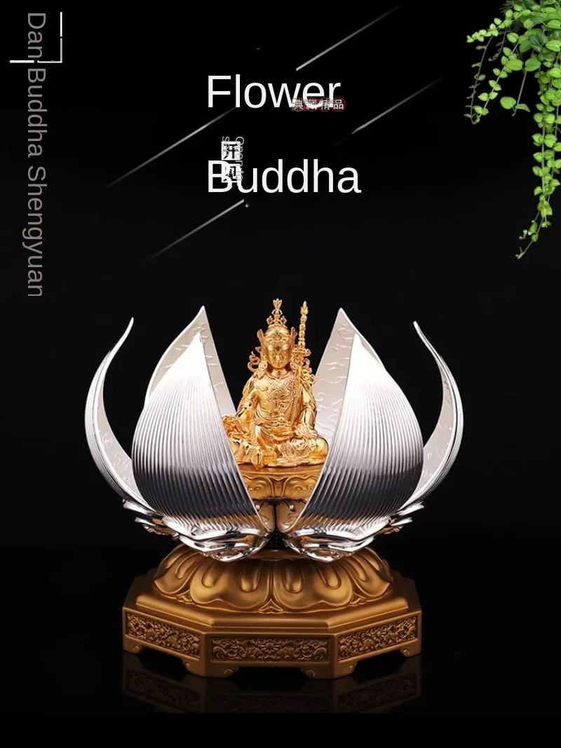 brass gilt flower blooming Buddha statue home creative ornament