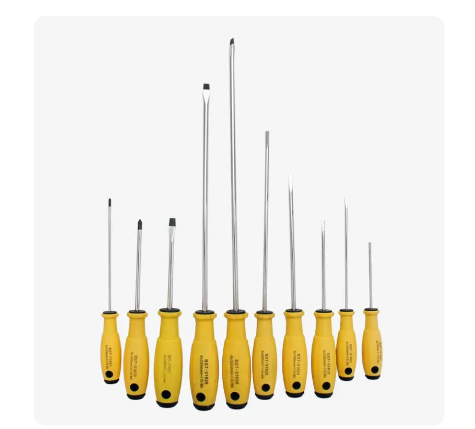 BESTIR Tool CR-MO Steel High Quality Slotted/Phillips Screw Drivers Durable TPR Handle 3x75mm Home Appliance Repair Tool