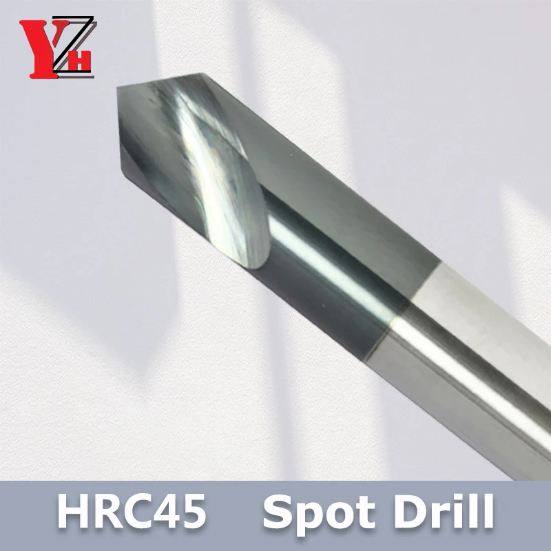 

YZH HRC45 Spot Drill Angle Of 60° 90° 120° Stub Starting Location center Bit CNC Prepare Guide Pilot Hole Chamfer Machine Tool