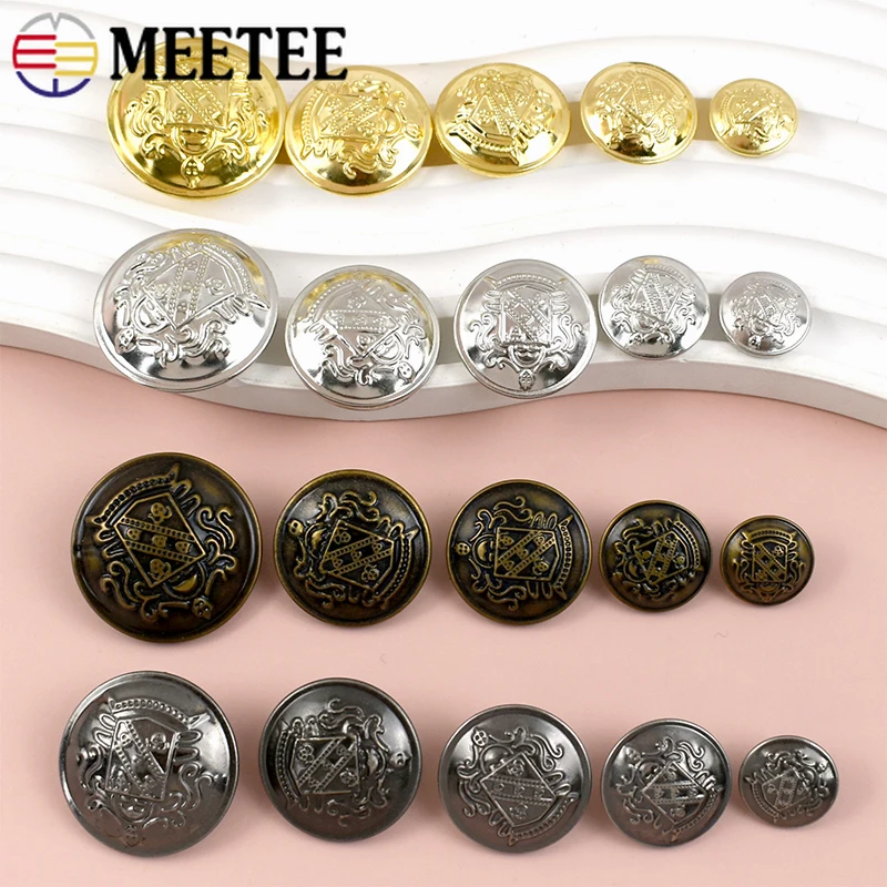 

10 шт. металлических пуговиц 12-30 мм, ретро-пуговицы из меди на ножке для курток и пальто, декоративные застежки для одежды, аксессуары для шитья своими руками