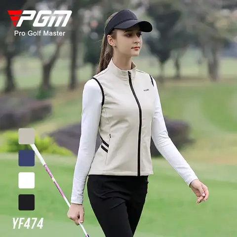 PGM-골프 여성 조끼, 따뜻한 초경량 스포츠 레이디 탑, YF474, 도매, 가을 겨울