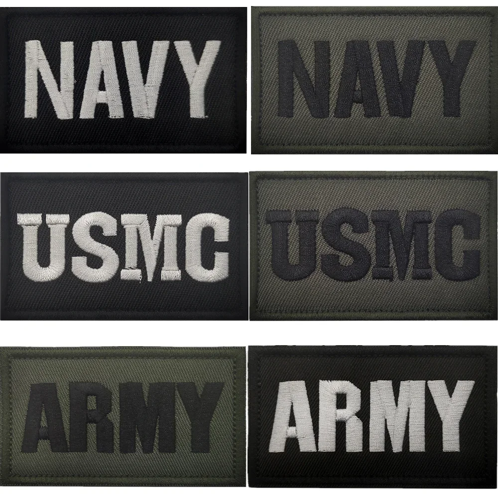 US ARMY USMC NAVY Logo odzież naklejki opaska na ramię naszywki taktyczne na mundury czapki torby naklejki z haftem US Military